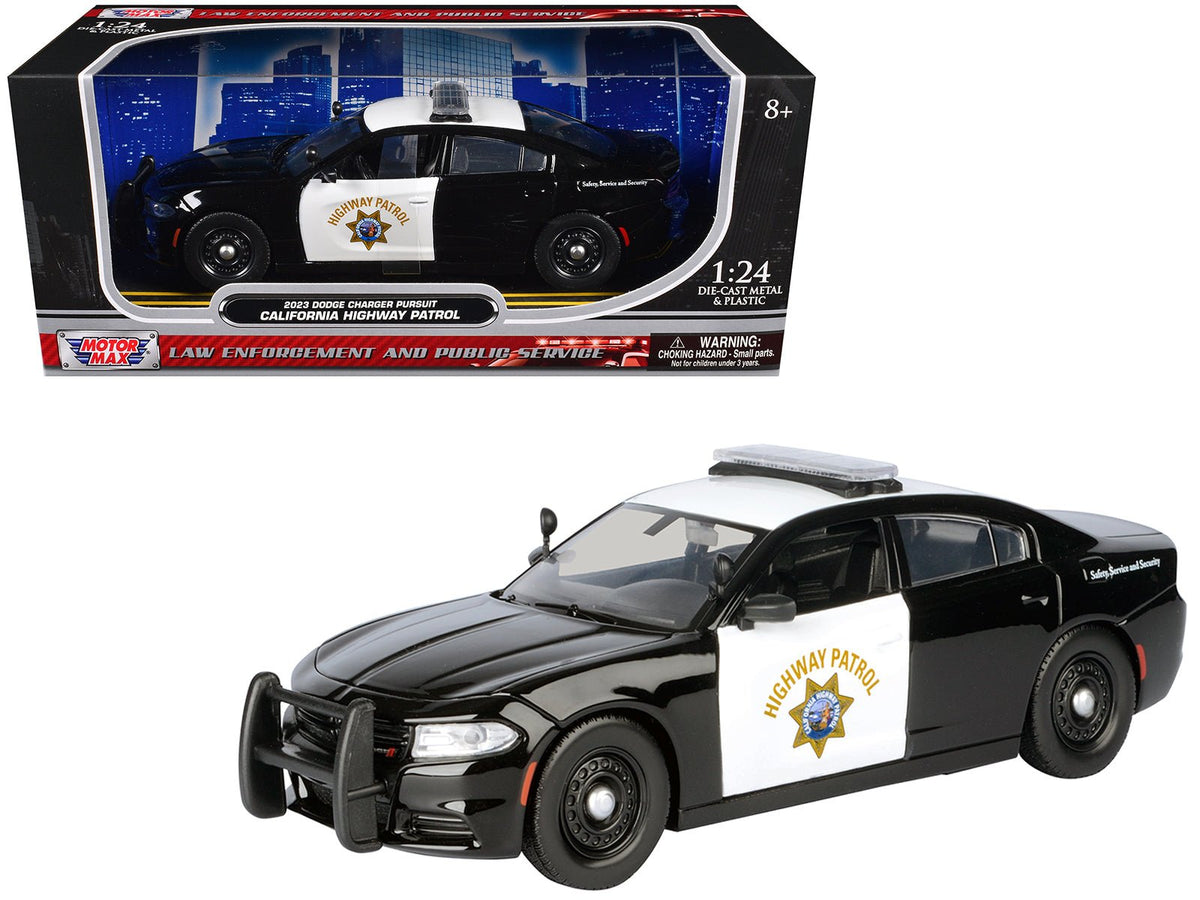 Rapid Vehicles 2023 Dodge Charger Pursuit Police Car "California Highway Patrol" Black and White...