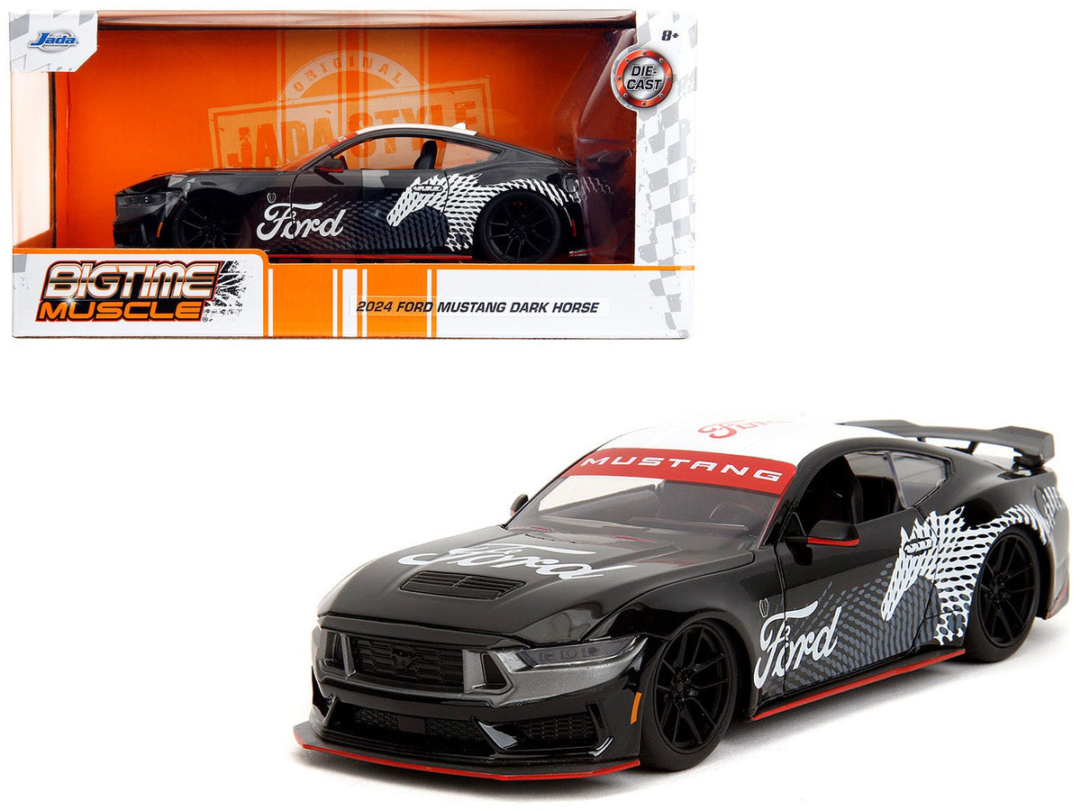 Rapid Vehicles 2024 Ford Mustang Dark Horse Black with White Top and "Mustang Horse Graphics"...