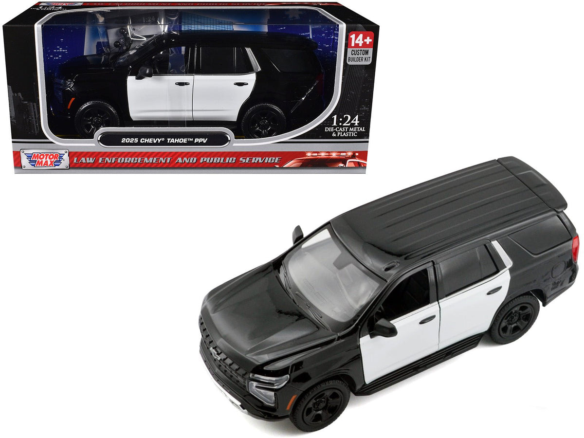 Rapid Vehicles 2025 Chevrolet Tahoe PPV Black and White "Custom Builder's Kit - Law Enforcement...