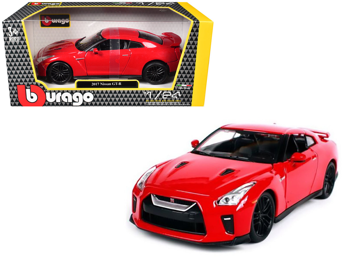 Rapid Vehicles 2017 Nissan GT-R R35 Red 1/24 Diecast Car Model by BBurago free shipping USA -...