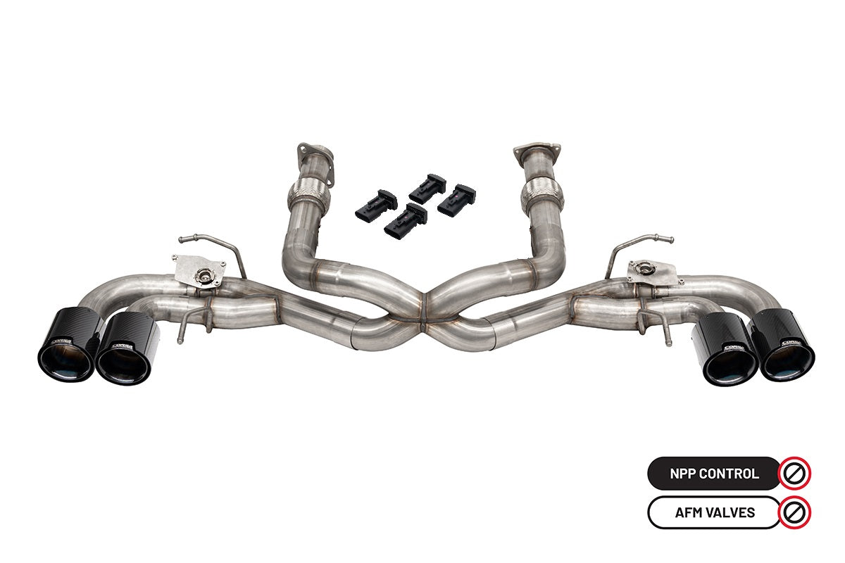 Corsa 3.0 in Cat-Back 4.5 in Carbon Fiber Tips | 2020-26 Corvette C8 (w/ Factory NPP) (21100CF, 21103CF-1, 21106CF, 21105CF-1)