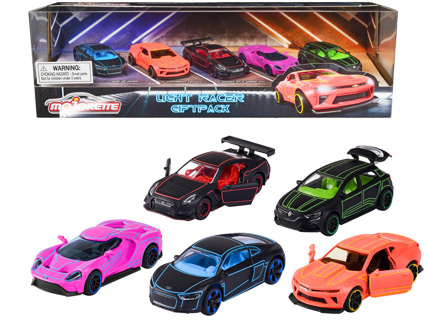 Light Racer Giftpack (2023) 5 Piece Set 1/64 Diecast Model Cars by Majorette free shipping USA