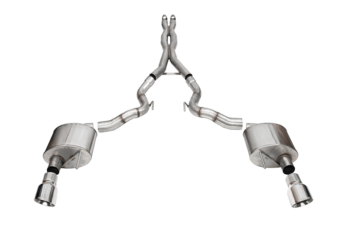 Corsa Xtreme, Sport / 3.0 in Cat-Back 4.5 in Slash Tips | 2024 Mustang GT Convertible (21270, 21274)