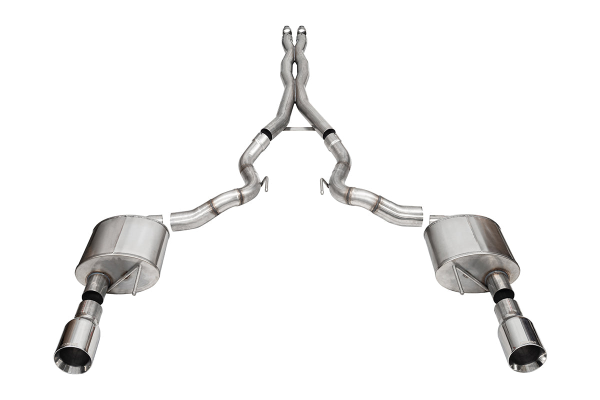 Corsa Xtreme, Sport / 3.0 in Cat-Back 4.5 in Straight Tips | 2024 Mustang GT Convertible (21271, 21275)