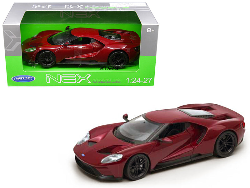 2017 Ford GT Red 1/24 - 1/27 Diecast Model Car by Welly free shipping USA