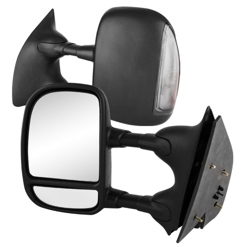 FR SPORT SPYDER Xtune Pair Ford Superduty 02-07 Manual Extendable Manual Adjust Mirror Smoke...