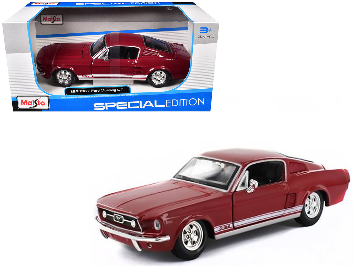 Rapid Vehicles 1967 Ford Mustang GT Red with White Stripes 1/24 Diecast Model Car by Maisto free...