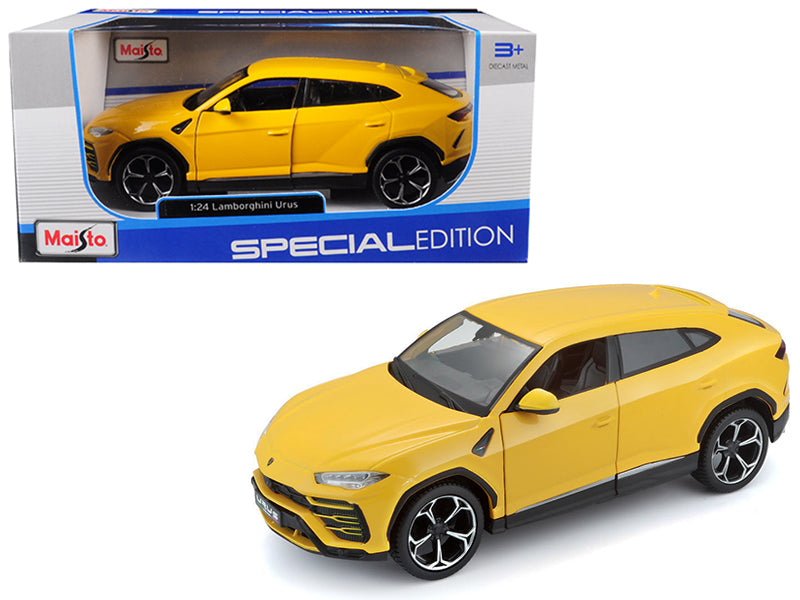 Lamborghini Urus Yellow 1/24 Diecast Model Car by Maisto free shipping USA