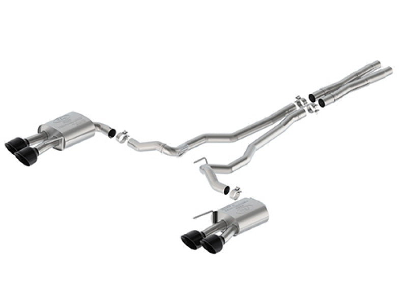 Ford Racing 2024 Mustang 5.0L Sport Non-Active Cat-Back Exhaust w/Valance - Black Tip M-5200-M5SBV