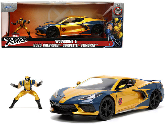 Rapid Vehicles 2020 Chevrolet Corvette C8 Stingray Gold Metallic and Dark Blue and Wolverine...