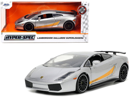 Rapid Vehicles Lamborghini Gallardo Superleggera Silver Metallic with Yellow Stripes "Hyper-Spec"...