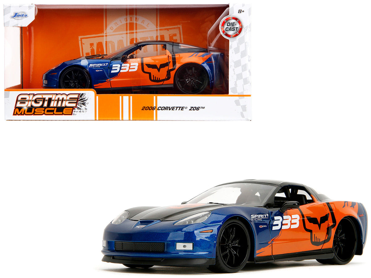 Rapid Vehicles 2006 Chevrolet Corvette Z06 #333 "Spirit Racing" Blue Metallic and Orange with...