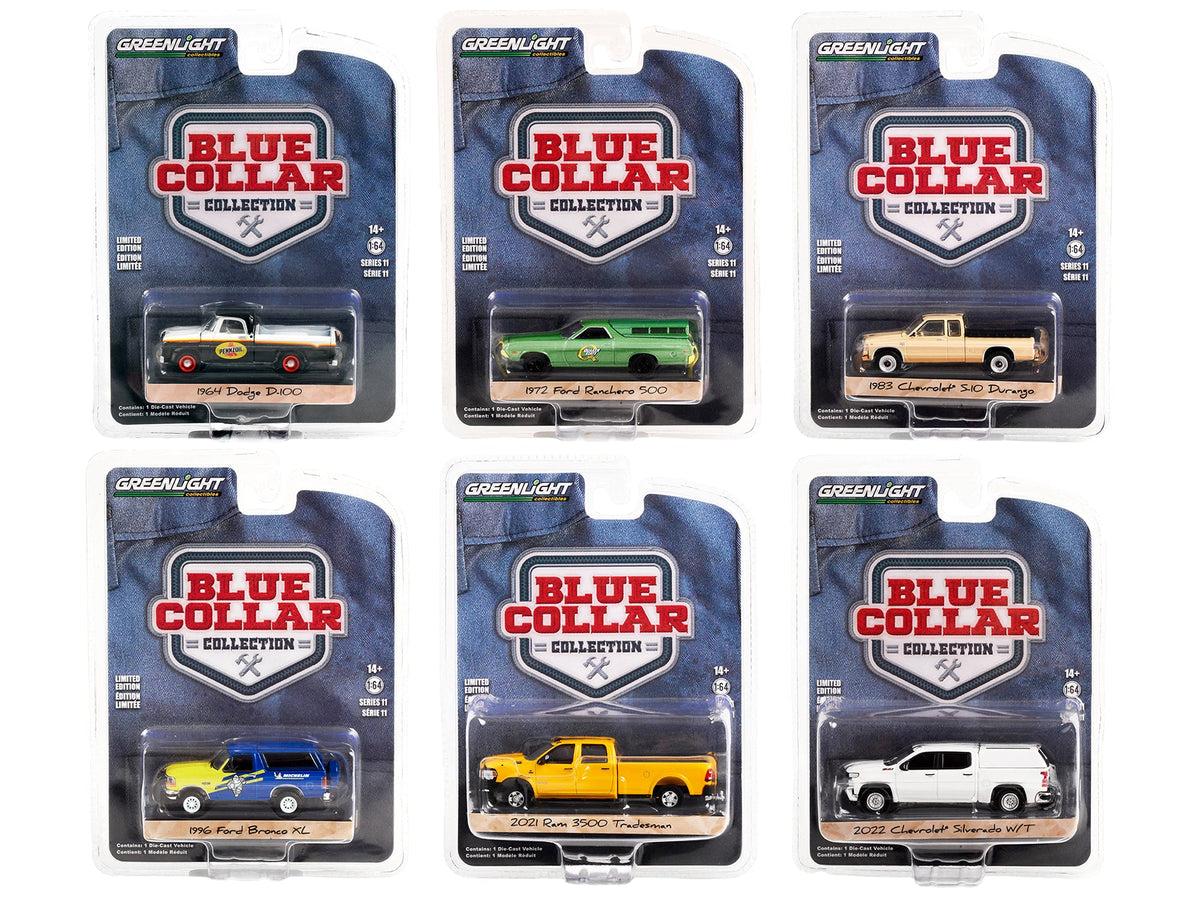 Rapid Vehicles "Blue Collar Collection" Set of 6 pieces Series 11 1/64 Diecast Model Cars by...
