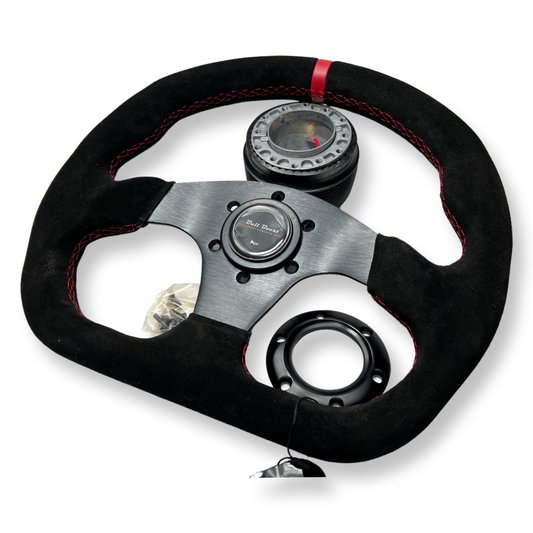 Bull Boost Performance 6-Bolt Racing Steering Wheel + Hub Adapter Boss Kit for Civic, Del Sol,...