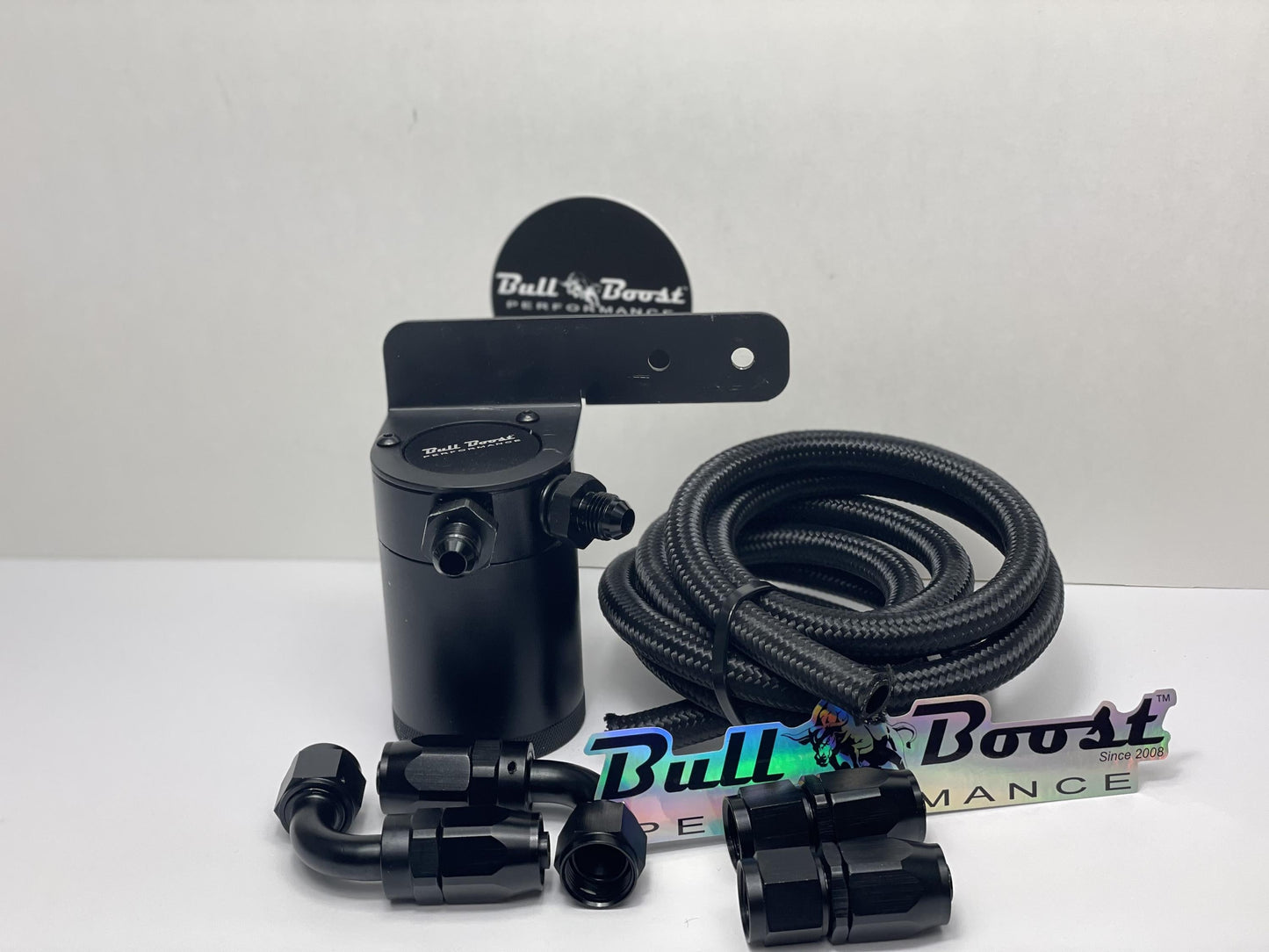 AN6 Performance Oil Catch Can 2 Port -6AN + NOS BLACK KIT