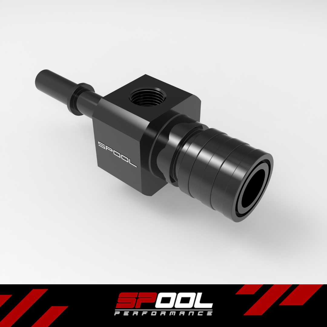 SPOOL 5/16 quick connect Male to Female Adapter with 1/8NPT port for fuel pressure sensor