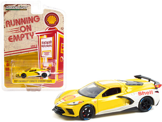 Rapid Vehicles 2021 Chevrolet Corvette C8 Stingray Coupe "Shell Oil" Yellow and White "Running on...