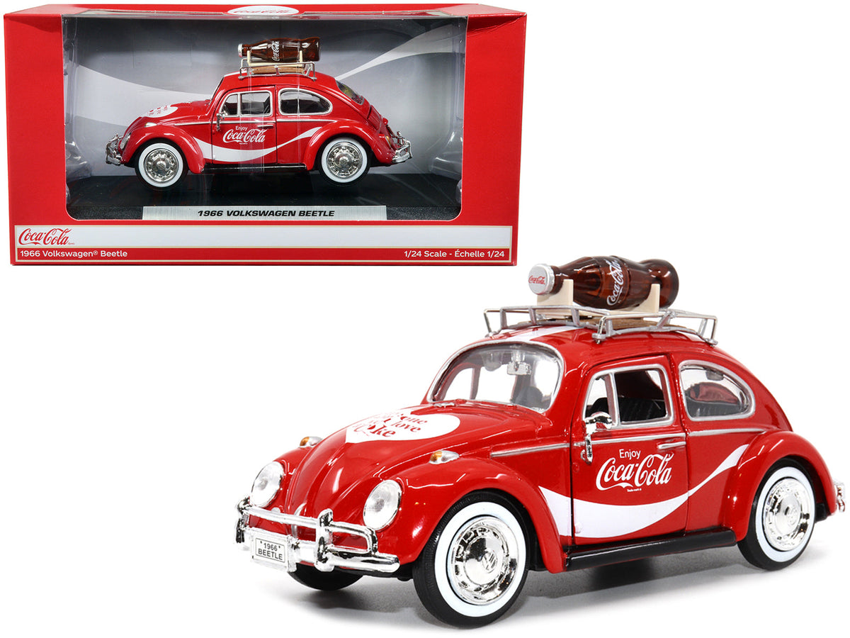 Rapid Vehicles 1966 Volkswagen Beetle Red "Enjoy Coca-Cola" with Roof Rack and Accessories 1/24...