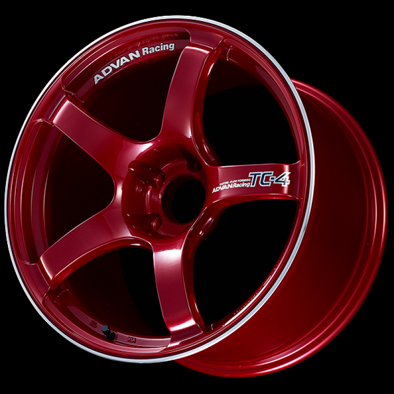 Advan TC4 18x7.5 / +48 Offset / 5x114.3 / 73mm Bore / Racing Candy Red and Ring YAD8F48ECRR