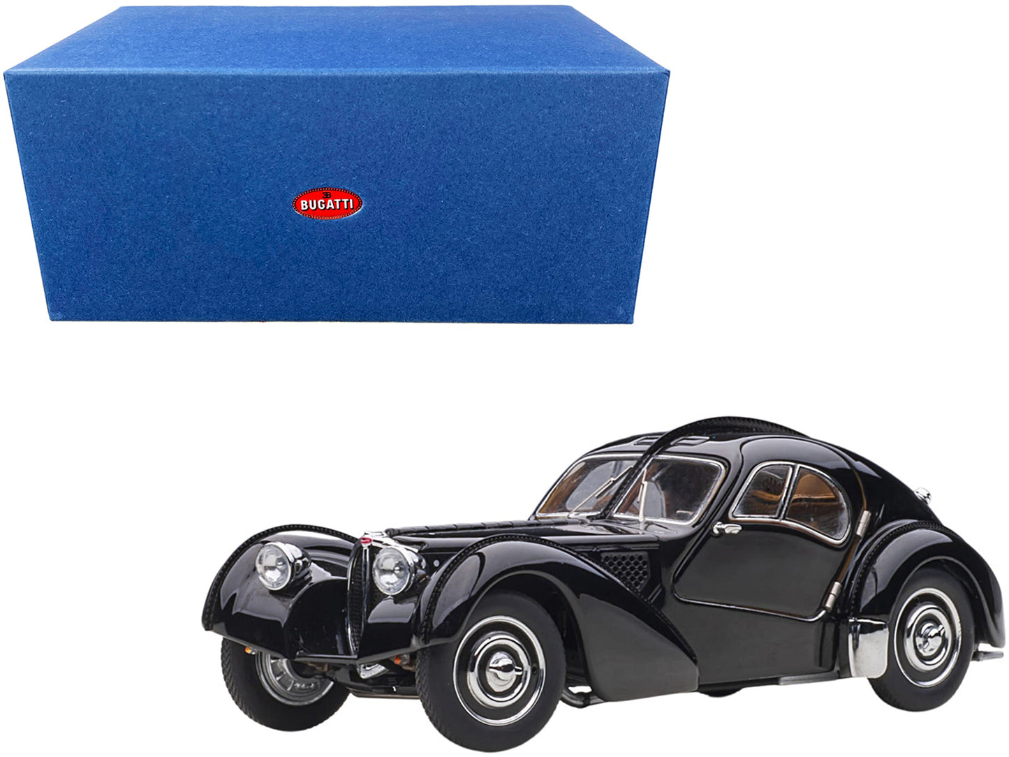 1938 Bugatti Type 57SC Atlantic with Disc Wheels Black 1/43 Diecast Model Car by Autoart free shipping USA