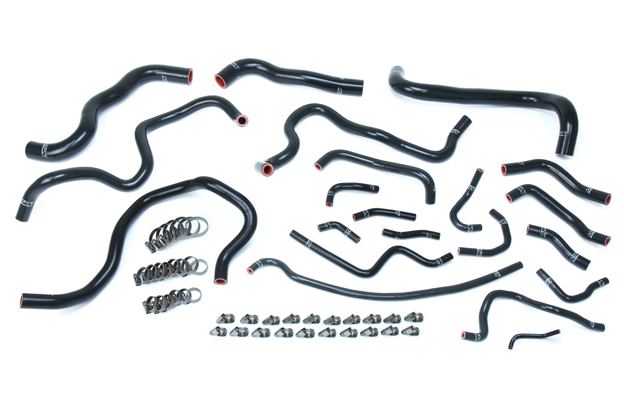 HPS Black Reinforced Silicone Radiator Heater Coolant Hose Kit Honda 17-18 Civic Si 1.5L Turbo