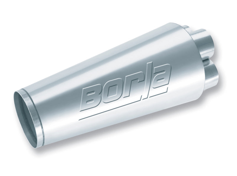 FR SPORT Borla XR-1 Shorty Collector Muffler 2.25in Inlet 4in Outlet 14inx6.75in - Round 40976