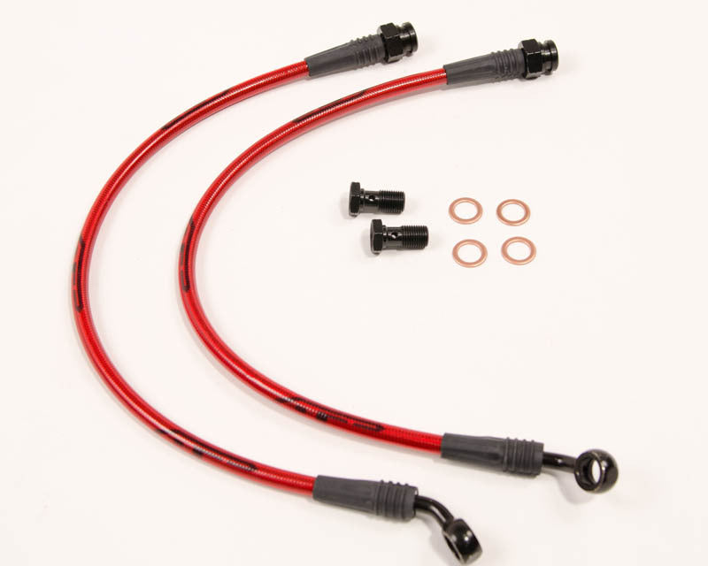 FR SPORT Agency Power 09-16 Hyundai Genesis Coupe Rear Steel Braided Brake Lines (Red Lines/Black...