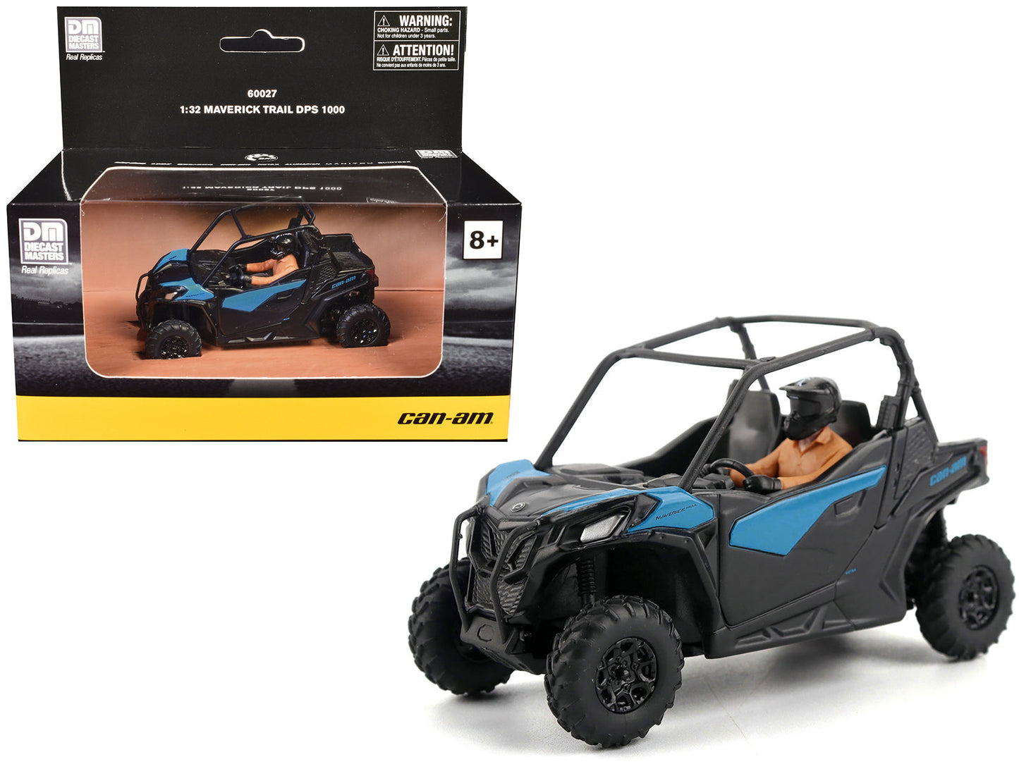 Can-Am Maverick Trail DPS 1000 Blue and Black with Driver Figure 1/32 Diecast Model by BRP Models free shipping USA