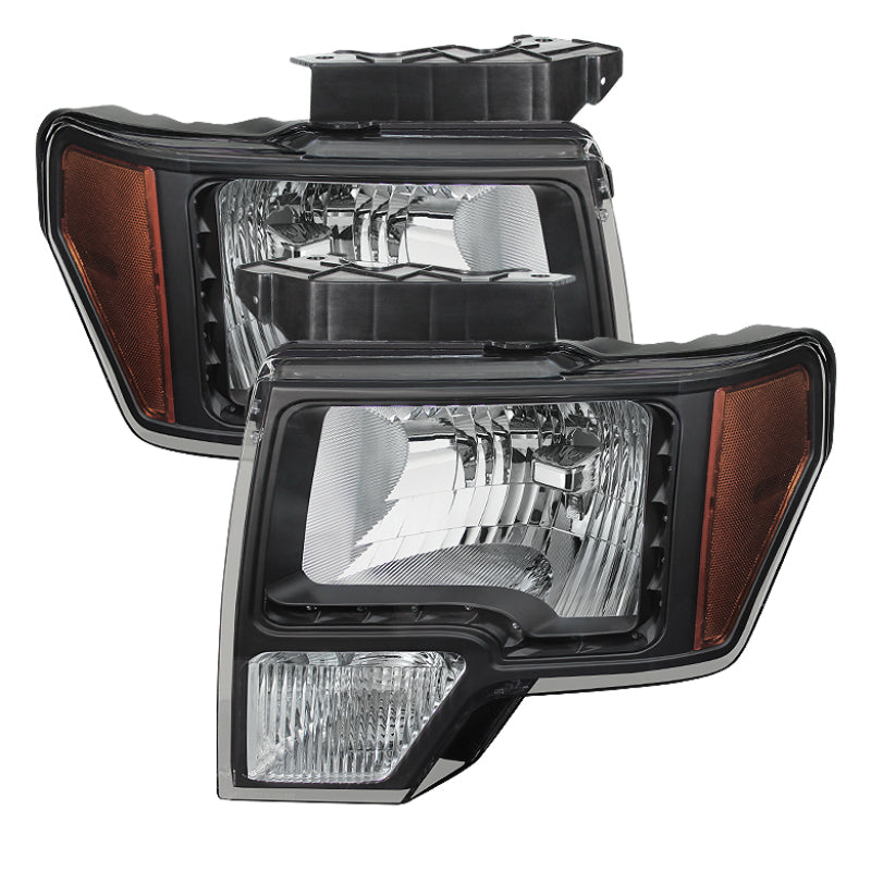 FR SPORT SPYDER Xtune Ford F150 09-14 Amber Crystal LED Headlights Black HD-JH-FF15009-LED-AM-BK...