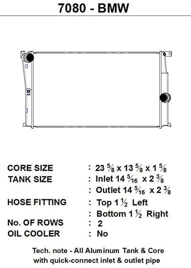 CSF High-performance Radiator BMW F2X 1/2-Series / F3X 3/4-Series / i30 (MT)