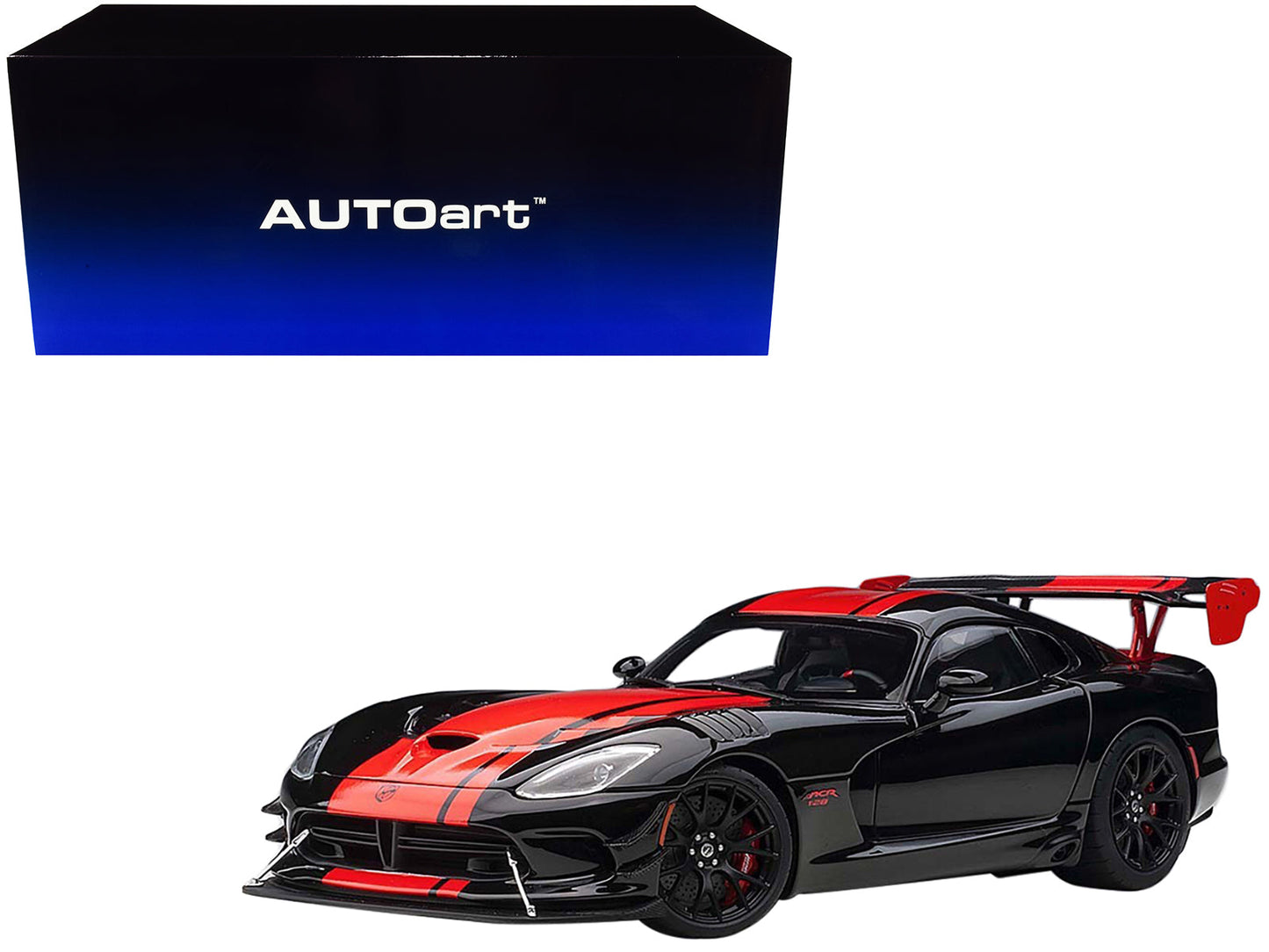 2017 Dodge Viper 1:28 Edition ACR Black with Red Stripes 1/18 Model Car by Autoart free shipping USA