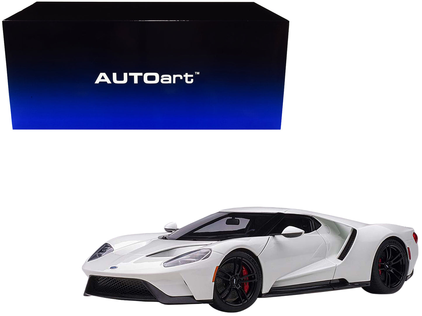 2017 Ford GT Frozen White 1/18 Model Car by Autoart free shipping USA
