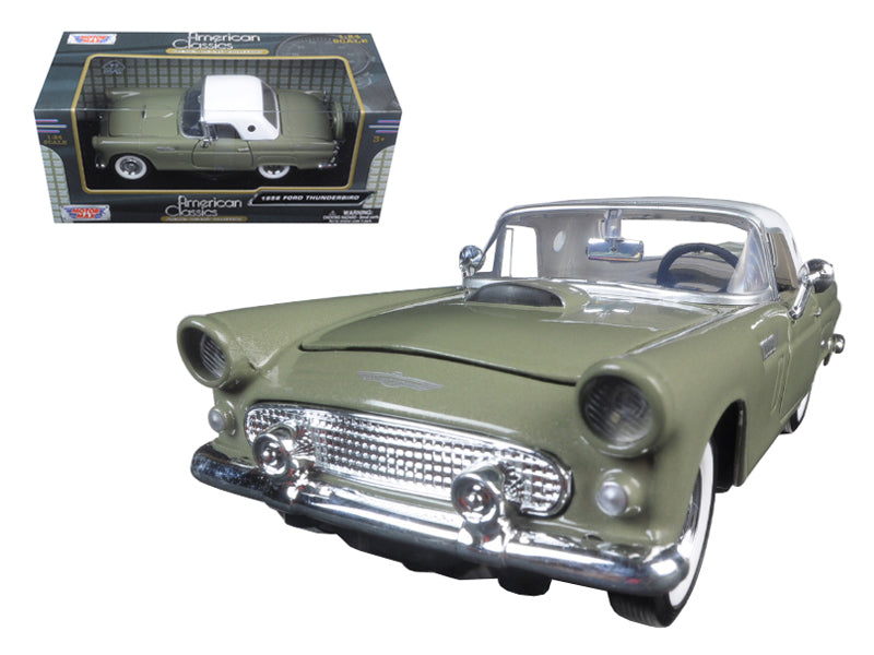 1956 Ford Thunderbird Soft Top Green 1/24 Diecast Car Model by Motormax free shipping USA