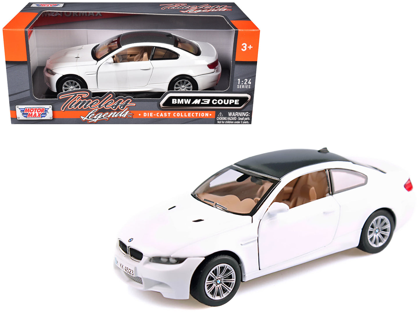 BMW M3 E92 Coupe White 1/24 Diecast Model Car by Motormax free shipping USA