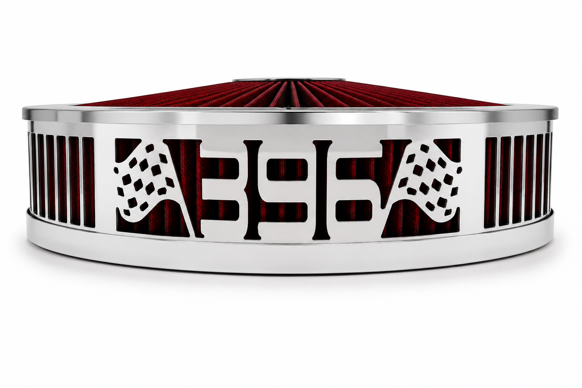 Granatelli Blingz Beauty Bandz Red and Chrome Air Filter Assembly, 396 – 750048
