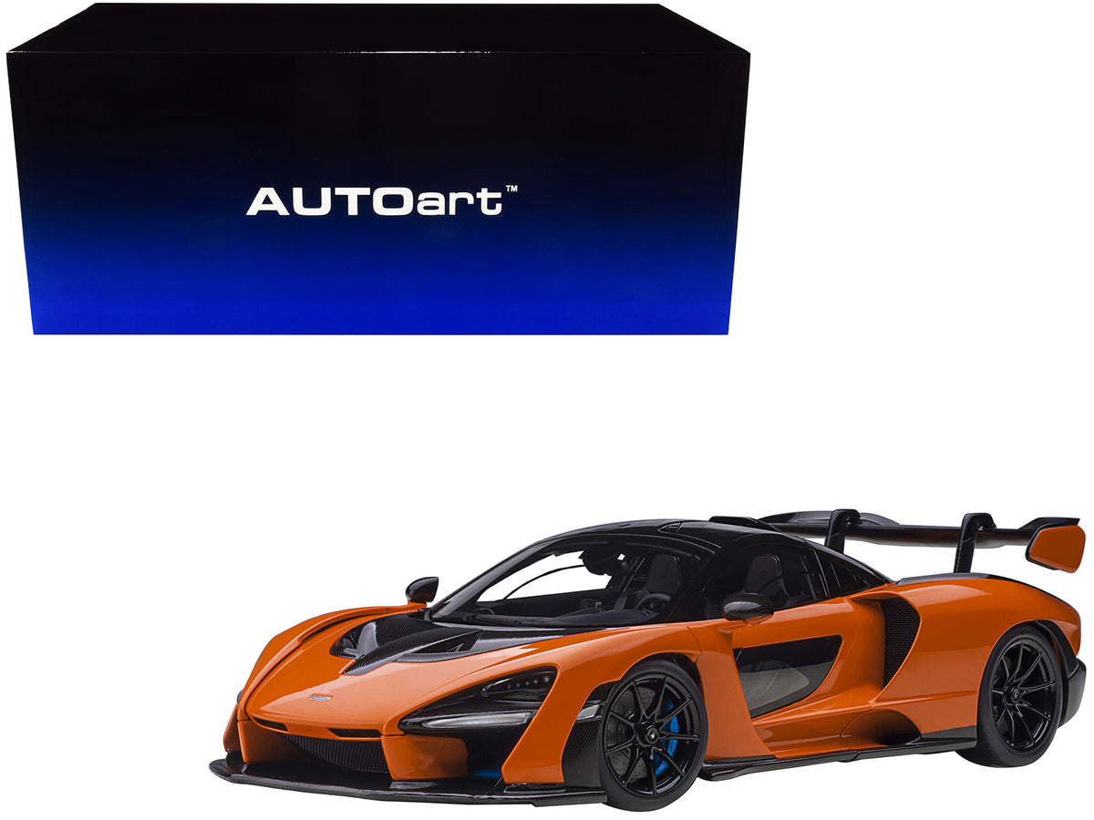 Rapid Vehicles Mclaren Senna Trophy Mira Orange and Black with Carbon Accents 1/18 Model Car by...