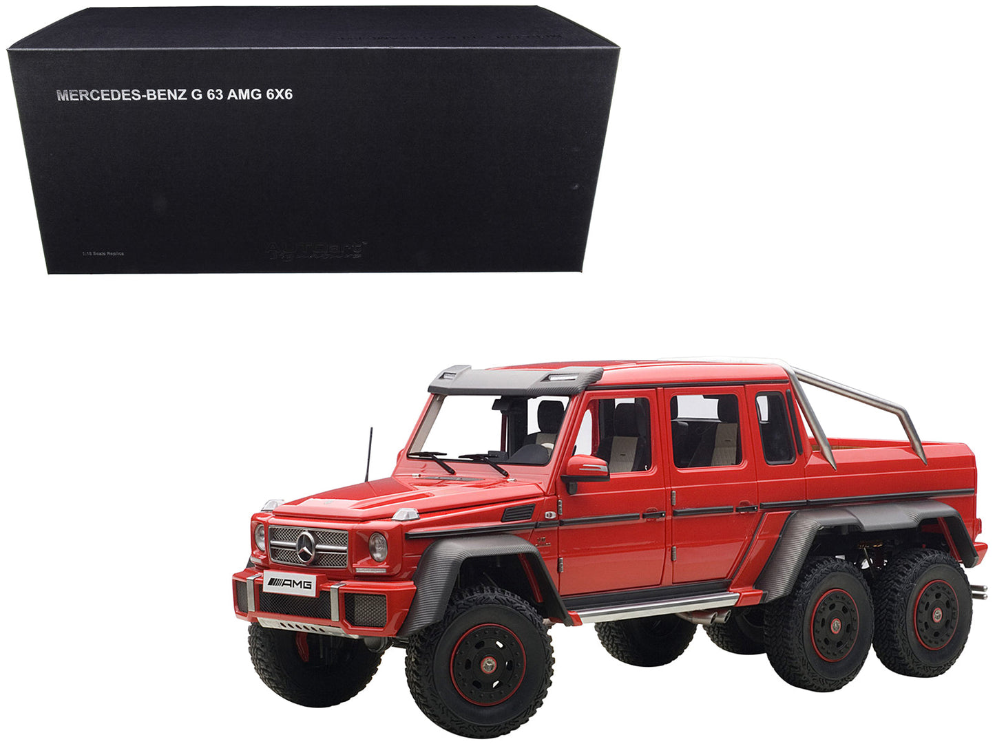 Mercedes G63 AMG 6X6 Red 1/18 Model Car by Autoart free shipping USA