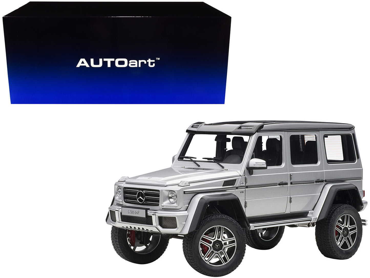 Mercedes Benz G500 4X4 2 Silver 1/18 Model Car by Autoart free shipping USA
