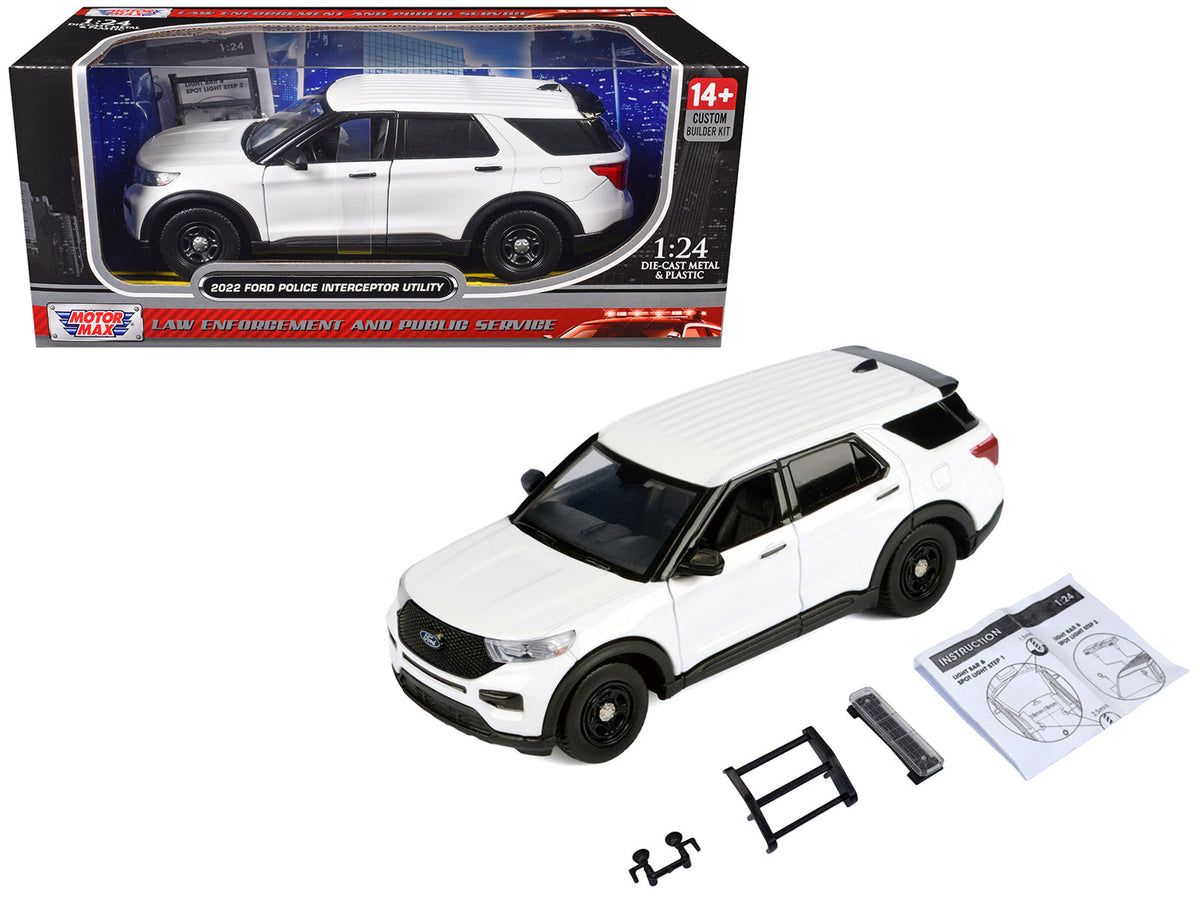 Rapid Vehicles 2022 Ford Police Interceptor Utility Unmarked White "Builder's Kit" "Law...