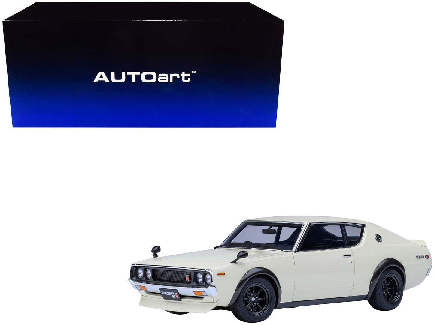 Nissan Skyline 2000GT-R (KPGC110) Tuned Version RHD (Right Hand Drive) White 1/18 Model Car by Autoart free shipping USA