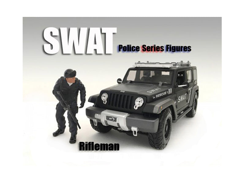 SWAT Team Rifleman Figure For 1:24 Scale Models by American Diorama free shipping USA