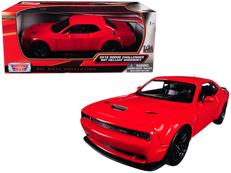 Rapid Vehicles 2018 Dodge Challenger SRT Hellcat Widebody Red 1/24 Diecast Model Car by Motormax ...