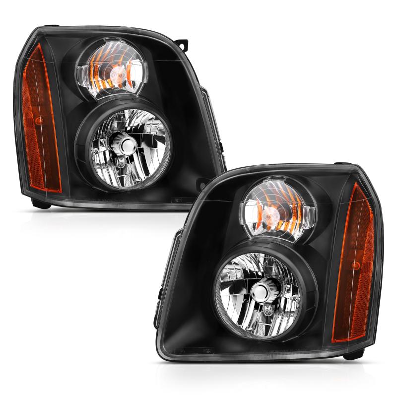 ANZO 2007-2013 Gmc Yukon Crystal Headlight Black Amber 111422