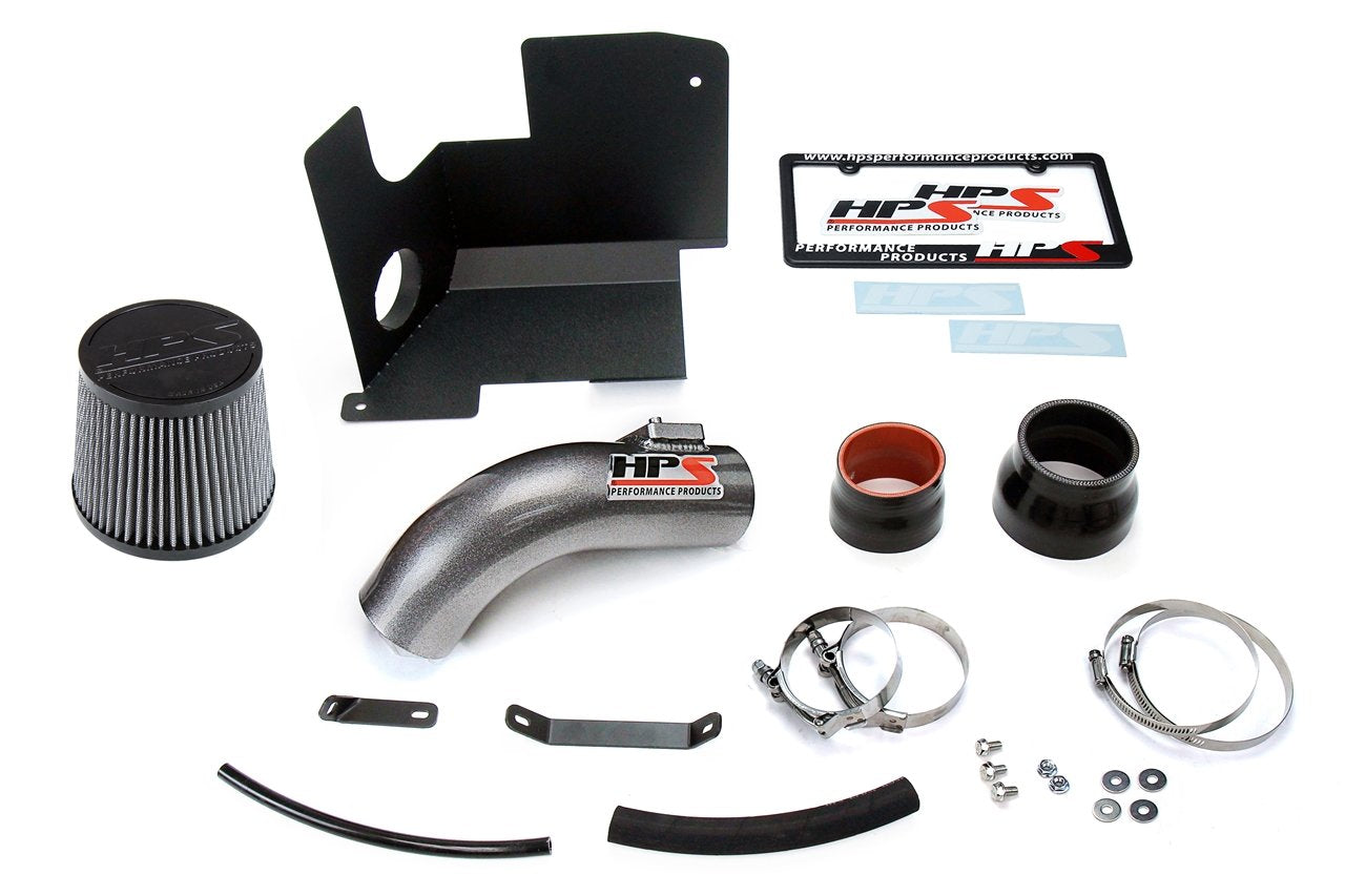 HPS Shortram Air Intake Kit 2012-2015 Honda Civic Si 2.4L, Includes Heat Shield, Gunmetal