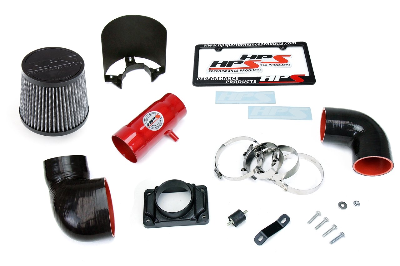 HPS Shortram Air Intake Kit 1991-1999 Mitsubishi 3000GT DOHC V6 3.0L Non Turbo, Includes Heat Shield, Red