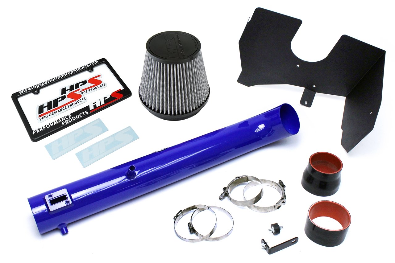 HPS Shortram Air Intake Kit 2005-2012 Nissan Pathfinder 4.0L V6, Includes Heat Shield, Blue