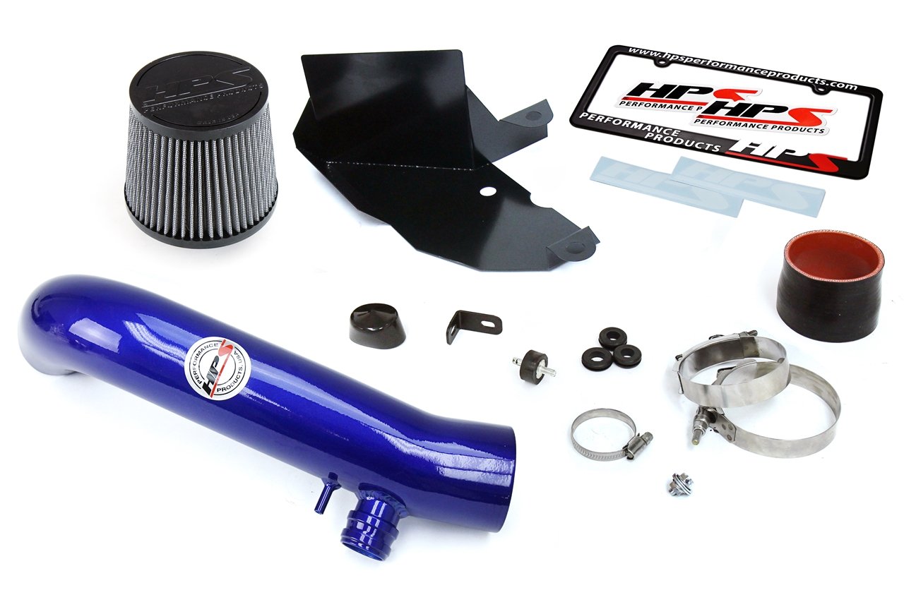 HPS Performance Products Shortram Air Intake Kit 2016-2017 Audi TT Quattro 2.0T TFSI Turbo, Includes Heat Shield, Blue