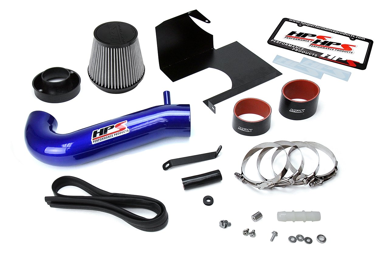 HPS Shortram Air Intake Kit 2011-2017 Dodge Challenger 5.7L V8 except Shaker Hood, Includes Heat Shield, Blue