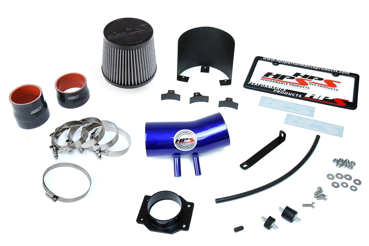 HPS Shortram Air Intake Kit 2000-2004 Nissan Xterra 3.3L V6 Non Supercharged, Includes Heat Shield, Blue