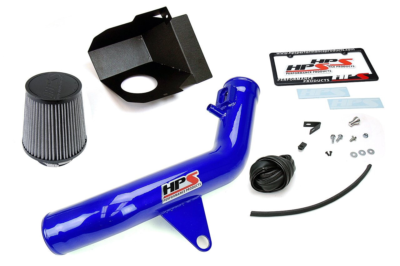 HPS Shortram Air Intake Kit 2016-2018 BMW M2 F87 3.0L Turbo N55, Includes Heat Shield, Blue